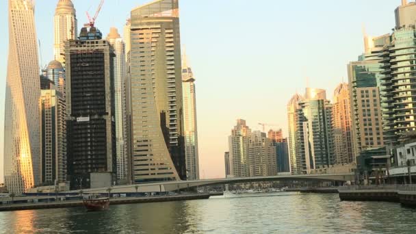 Вид на гавань Дубая — стоковое видео