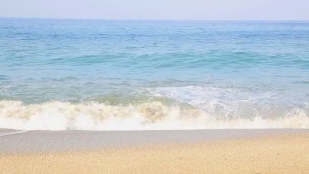 Морські хвилі і піщана берегова лінія — стокове відео