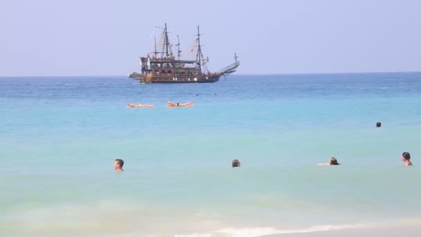 夏季假日风景在海滩 — 图库视频影像