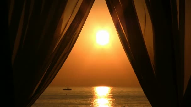 Sunset beach scene at Alanya Antalya Turkey — Stock Video
