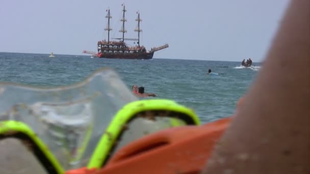 夏季假日风景在海滩 — 图库视频影像