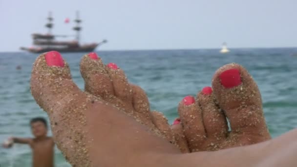 Zomer vakantie scenics op het strand — Stockvideo