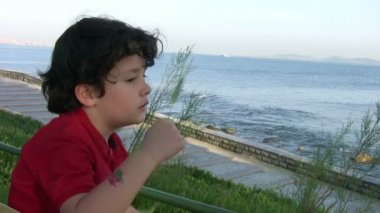 Oynak bir küçük çocuk portresi