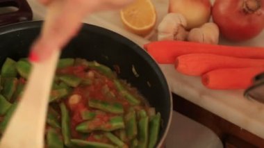 Yeşil fasulye 7 tavada pişirme