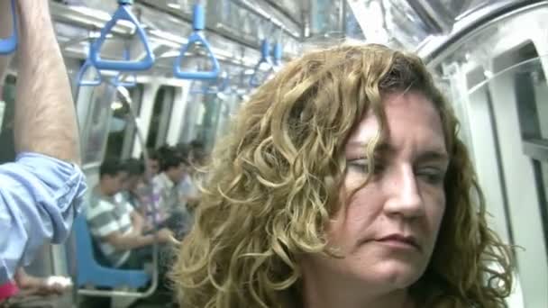 Subway Train passagerare — Stockvideo