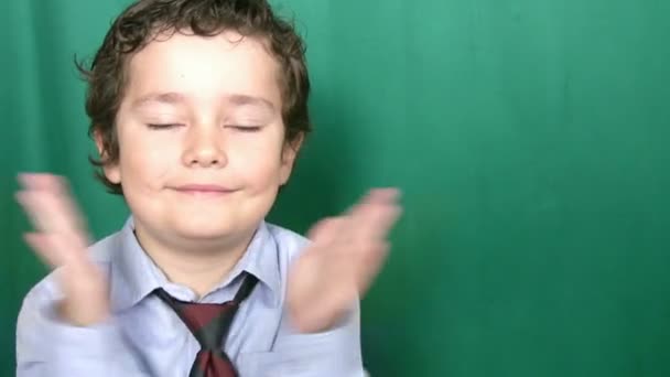 Clapping Little Boy — Stock Video