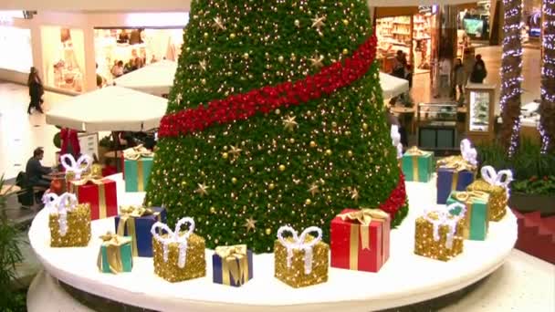 Boże Narodzenie w centrum handlowym — Wideo stockowe