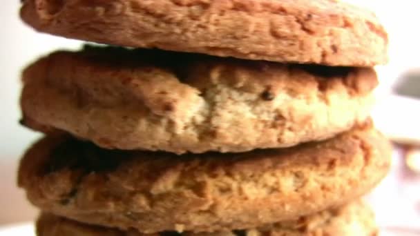 Yummy Chocolate chip cookies — Stock Video