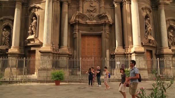 Iglesia de Santa Anna en Palermo Sicilia — Vídeos de Stock