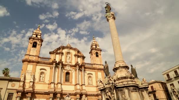 Chiesa di S. Domenica Palermo cloud time lapse — Stock Video
