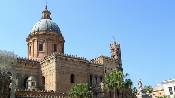 Katedralen i Palermo på Sicilien — Stockvideo