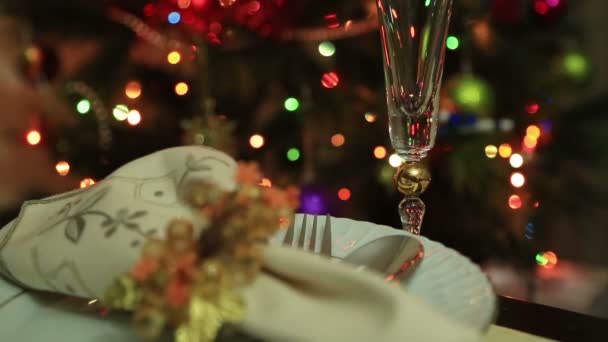 クリスマス テーブル設定のお祝い — ストック動画