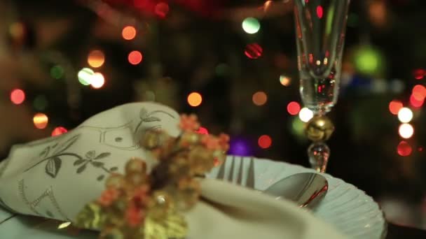 Christmas Table Setting Celebration — Stock Video