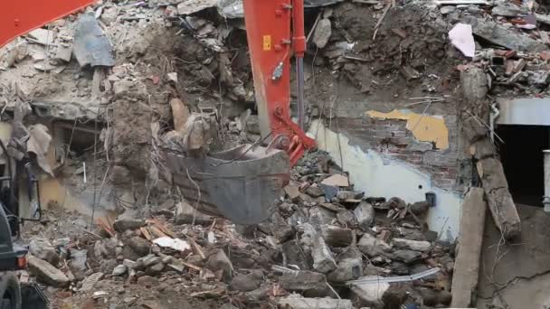 Démolition de maisons avec bulldozer — Video