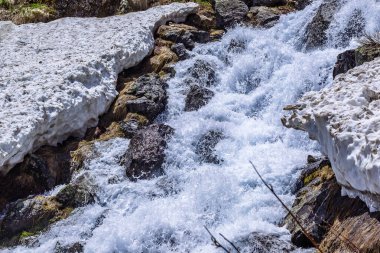 Dağ nehrinin resimli manzarası