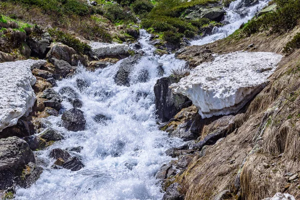 Dağ nehrinin resimli manzarası