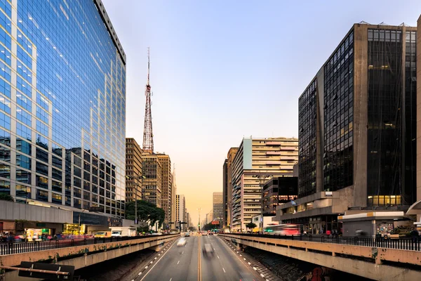 Avenida Paulista en Sao Paulo Imagen de archivo