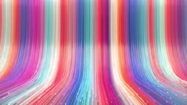 Transición Líneas Gradiente Colores Ilustración Flujos Datos Través Fibra Óptica — Vídeo de stock