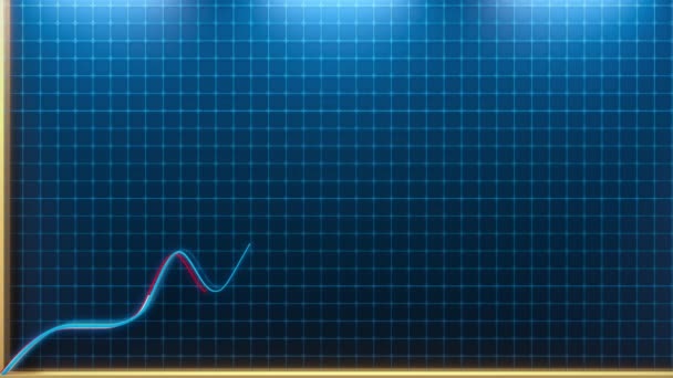 Hermosa Animación Flechas Ascendentes Gráfico Barras Azul Diagrama Muestra Ganancias — Vídeo de stock