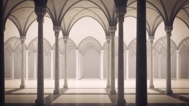 有内院的哥特式宫殿 露玛的垫子的前景 可浏览的动画 建筑背景 4K视频 — 图库视频影像