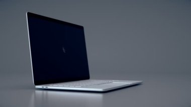 Modern dizüstü bilgisayar animasyonu. Çok detaylı alüminyum dizüstü bilgisayar animasyonu. Alpha Mtte 'nin görüntüsü kendi sunumunuzu izlemek ve eklemek için mükemmel. Defter için Alpha Mtte de dahil. Yüksek kalite 4K 3D görüntüleme