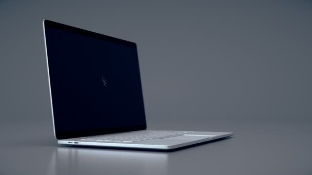 Modern Laptop Animation Mycket Detaljerad Aluminium Laptop Animation Displayen Med — Stockvideo