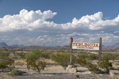 Terlingua Hayalet Kasabası, Big Bend Ulusal Parkı, Teksas, ABD.
