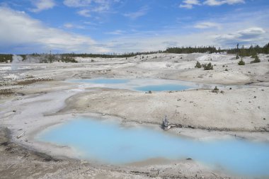 Yellowstone Park 'taki Norris Gayzer Havzasında Turkuaz Göletleri