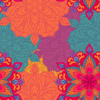 Kusursuz desen. Klasik dekoratif elementler. El çizimi arka plan. İslam, Arapça, Hintçe, sedir motifleri. Kumaş ya da kağıda yazdırmak için mükemmel.