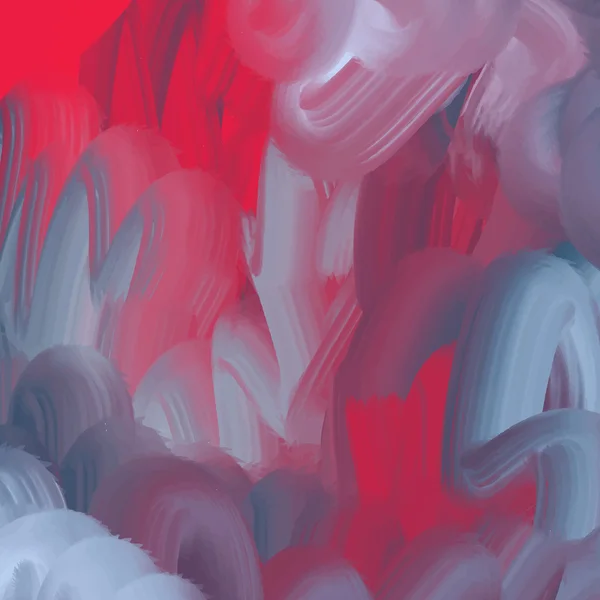 Texture rugueuse de frottis d'huile liquide en palette rouge et grise, fond abstrait vectoriel dessiné à la main — Image vectorielle