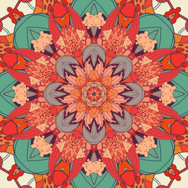 çiçek, süs arka plan. Doğu, eski tütsülük çizgilerle süsleme. Stilize Ortaçağ mozaikler. Klasik renkleri oryantal, parlak, zengin desen.