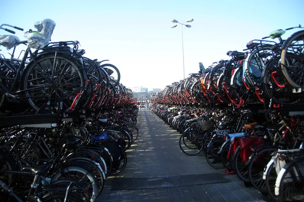 Parking Dla Rowerów Mieście — Zdjęcie stockowe