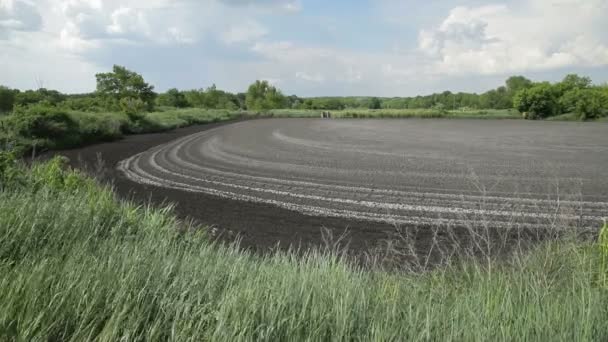 Drogen uitwerpselen tot meststof. De afvoer in de industrie. Lake voor het drogen van afvalwater. — Stockvideo