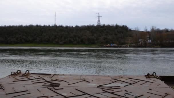 Gränsen Ukraina Moldavien Checkpoint Yampil Koseuts Färjelinje Över Floden Dniester — Stockvideo