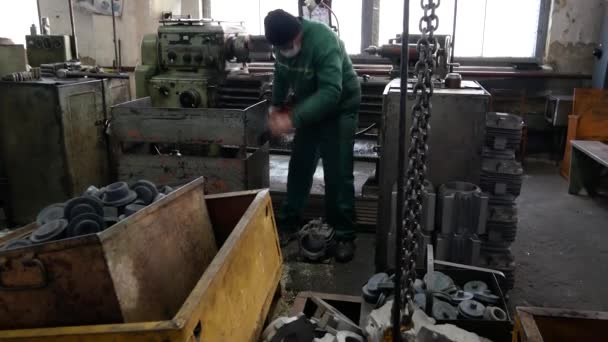 Vinnytsia Ucraina Febbraio 2021 Vecchia Fabbrica Attrezzature Obsolete Produzione Pompa — Video Stock