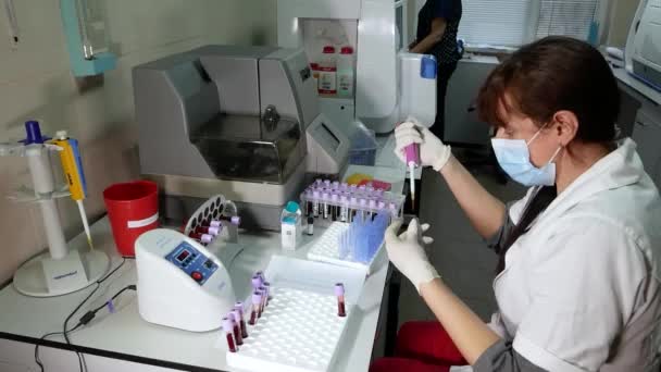 Vinnytsya Ukraine March 2021 Laboratory Research Covid 用于研究头孢病毒的实验室设备 Covid Test — 图库视频影像