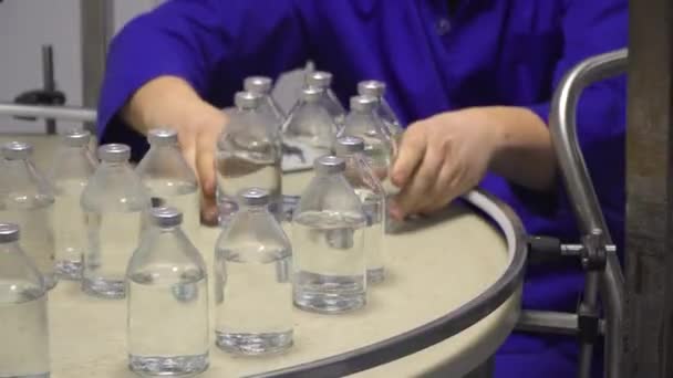 Linha Produção Farmacêutica Fabricação Produtos Médicos Produção Farmacêutica — Vídeo de Stock