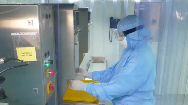 Fábrica Fabricación Farmacéutica Línea Producción Farmacéutica Fabricación Productos Médicos — Vídeo de stock