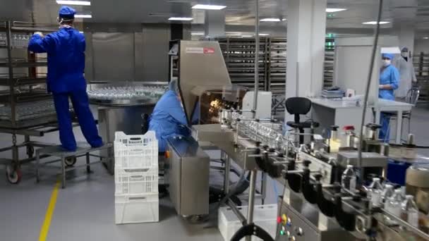 Kyiv Ukraine Maart 2020 Farmaceutische Fabriek Farmaceutische Productielijn Productie Van — Stockvideo