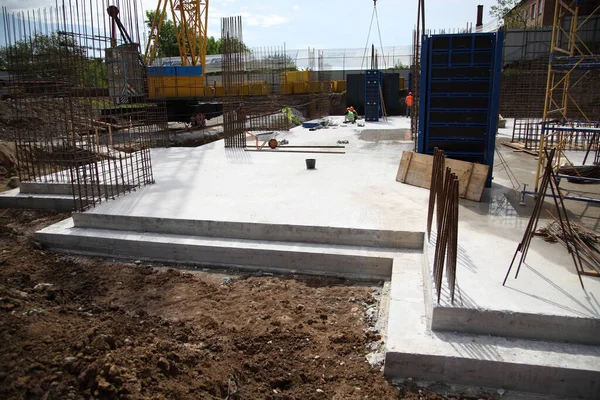 Vinnytsya Ukraine May 2021 Construction Residential Building Made Monolithic Concrete — Stock Photo, Image
