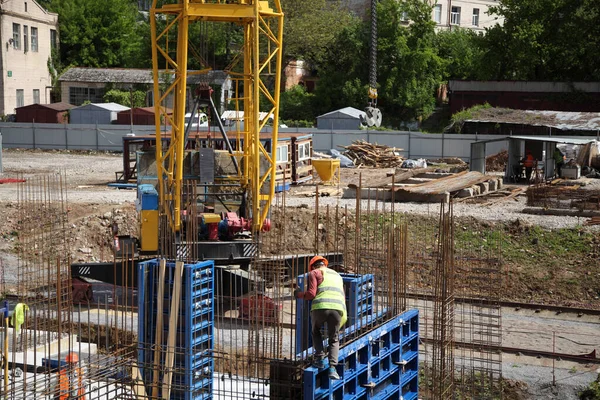 Vinnytsya Ukraine May 2021 Construction Residential Building Made Monolithic Concrete — Stock Photo, Image