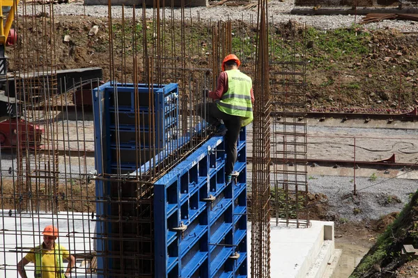 Vinnytsya Ukraine May 2021 Construction Residential Building Made Monolithic Concrete — Stock Photo, Image