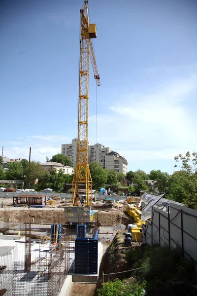 Vinnytsya Ucrânia Maio 2021 Construção Edifício Residencial Feito Concreto Monolítico — Fotografia de Stock