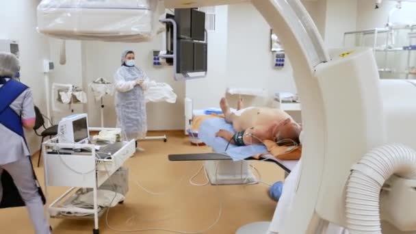 Kyiv Ukraine Juni 2021 Moderne Technologie Diagnose Van Hartziekte Angiograaf — Stockvideo