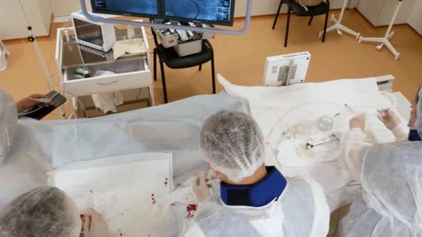 Kyiv Ukraine Липня 2021 Сучасна Технологія Діагностики Серцевих Захворювань Ангіографія — стокове відео