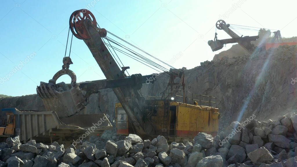 Quarry for the extraction of granite. Granite quarry.  