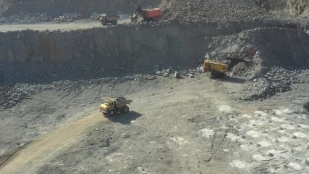 Quarry Extraction Granite Granite Quarry Extraction Granite Open Cast Mine — Stock Video