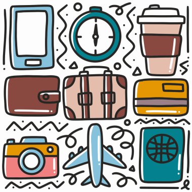 El çizimi tatil karalama seti