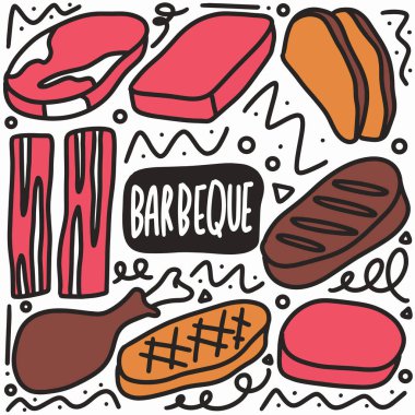 El yapımı barbekü çanak karalama seti