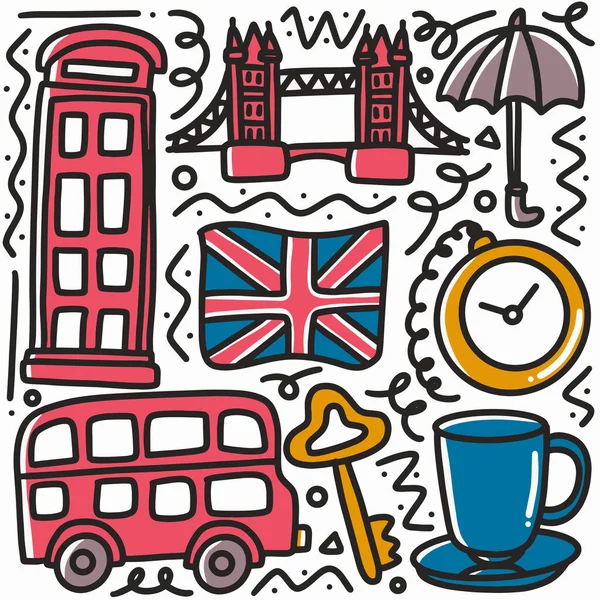 Hand drawn doodle united kingdom holiday — Stock Vector